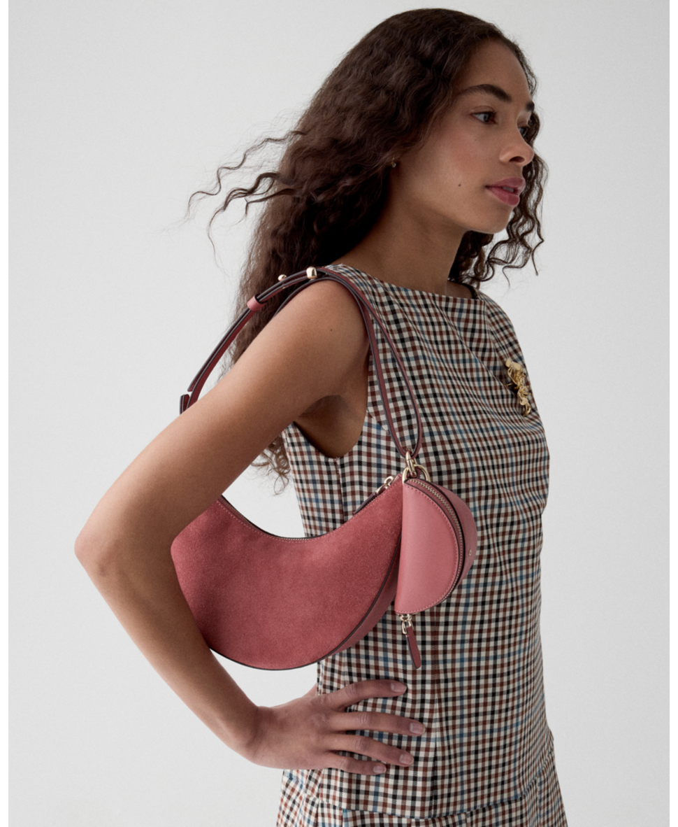 Duo Suede Crossbody Bag