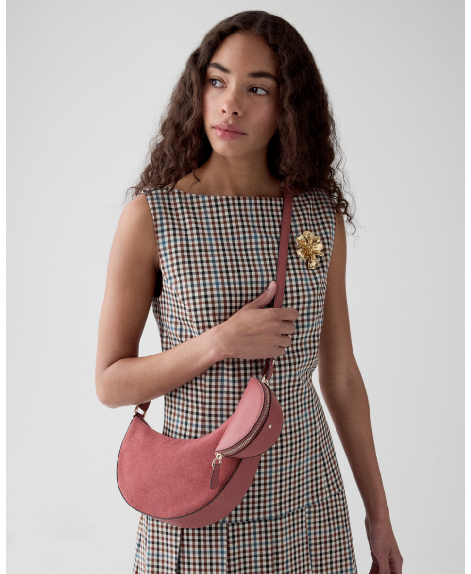 Duo Suede Crossbody Bag