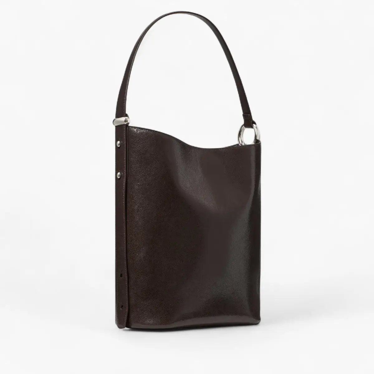 Halo Glazed Leather Large Bucket Bag