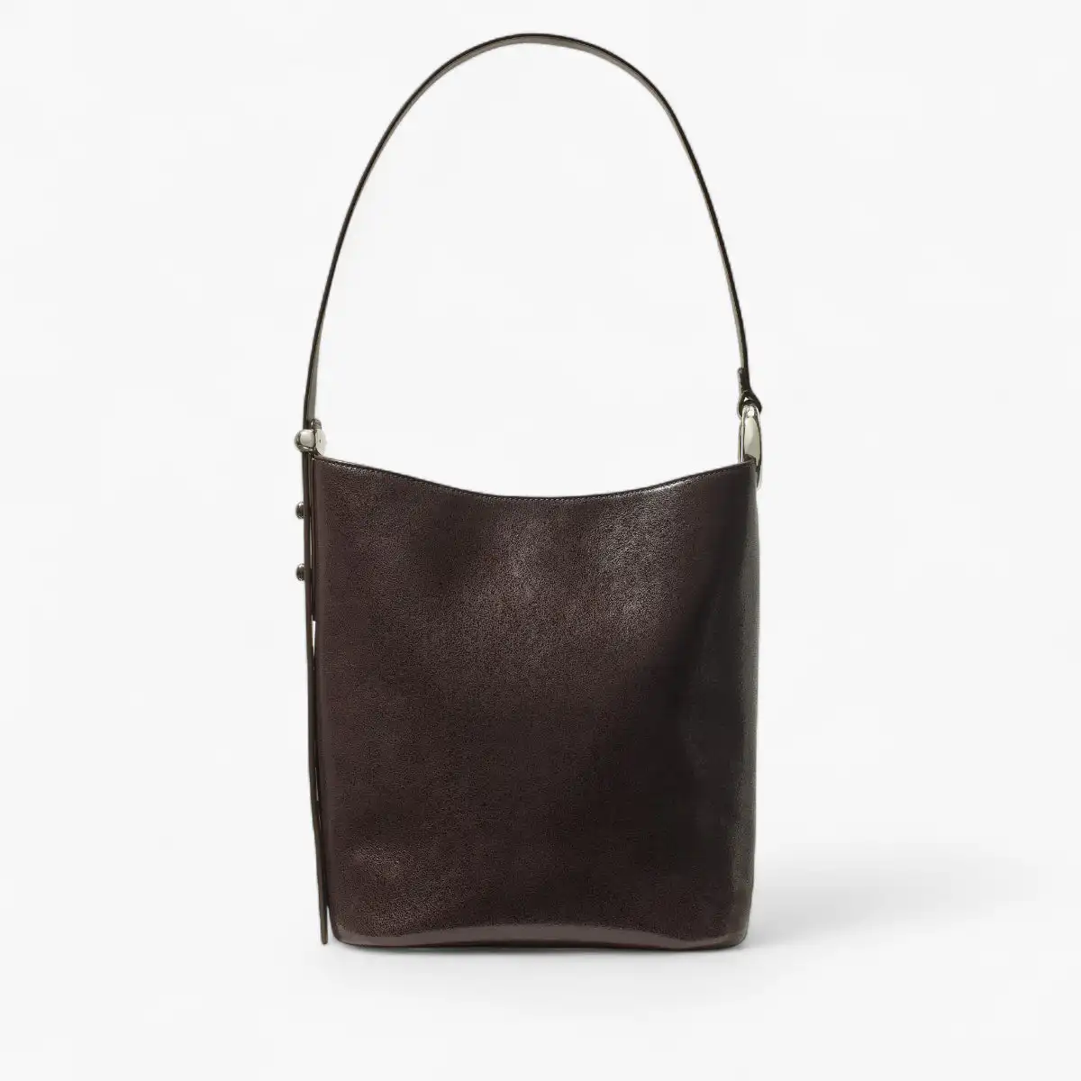 Halo Glazed Leather Bucket Bag