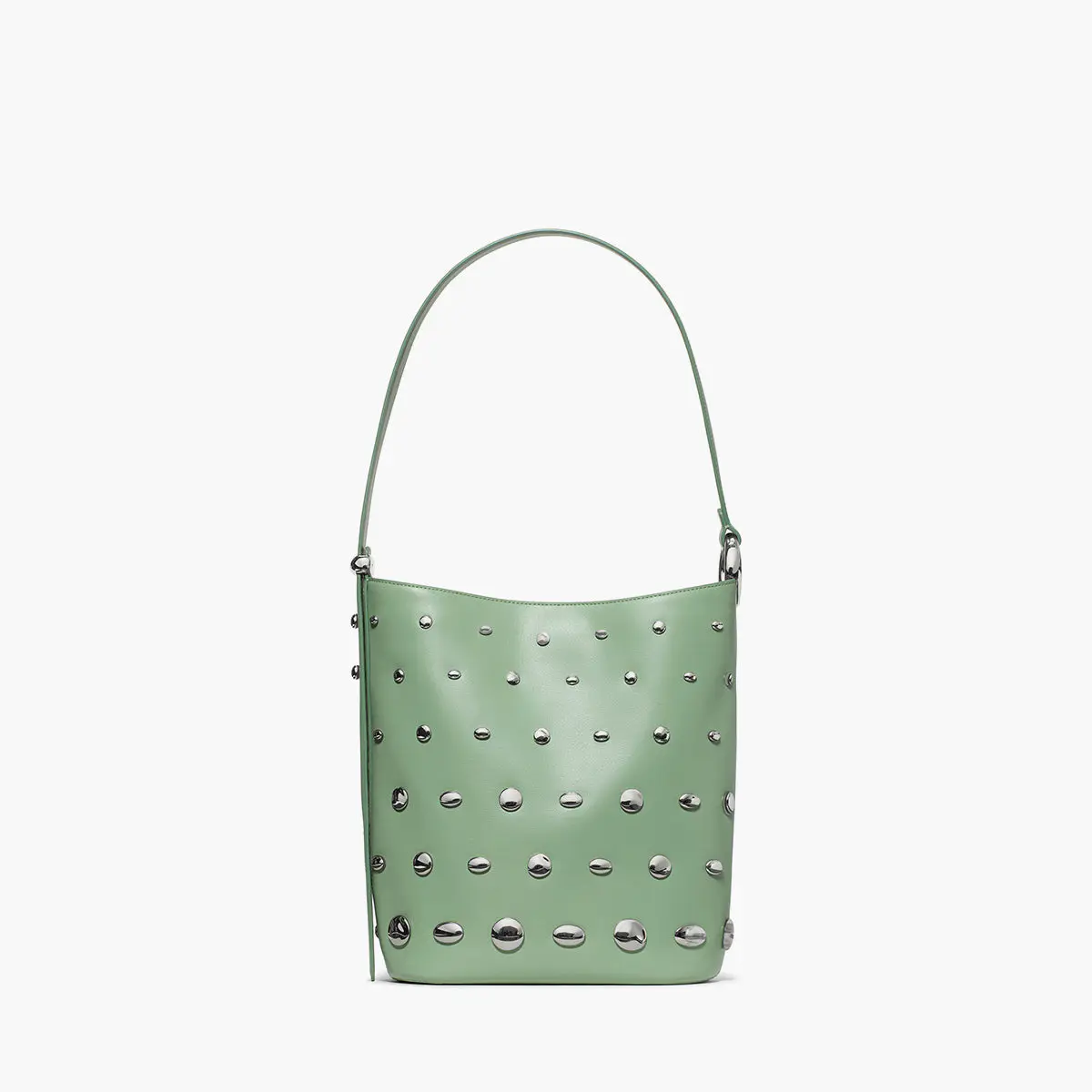 Halo Studded Fine Grain Leather Bucket