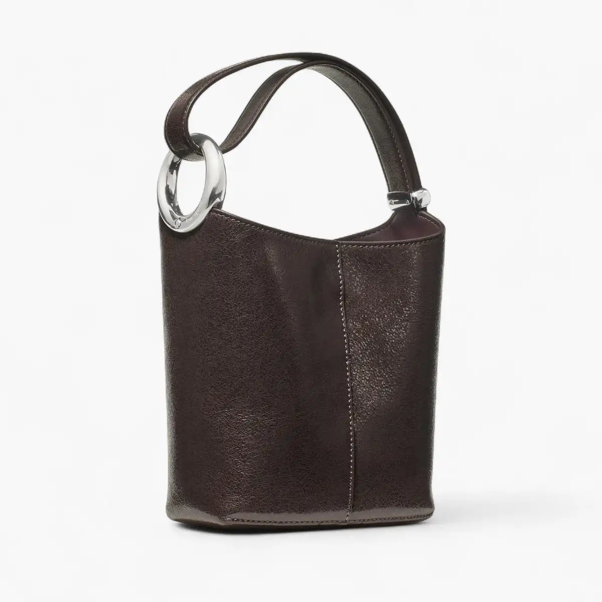 Halo Glazed Leather Mini Bucket Bag