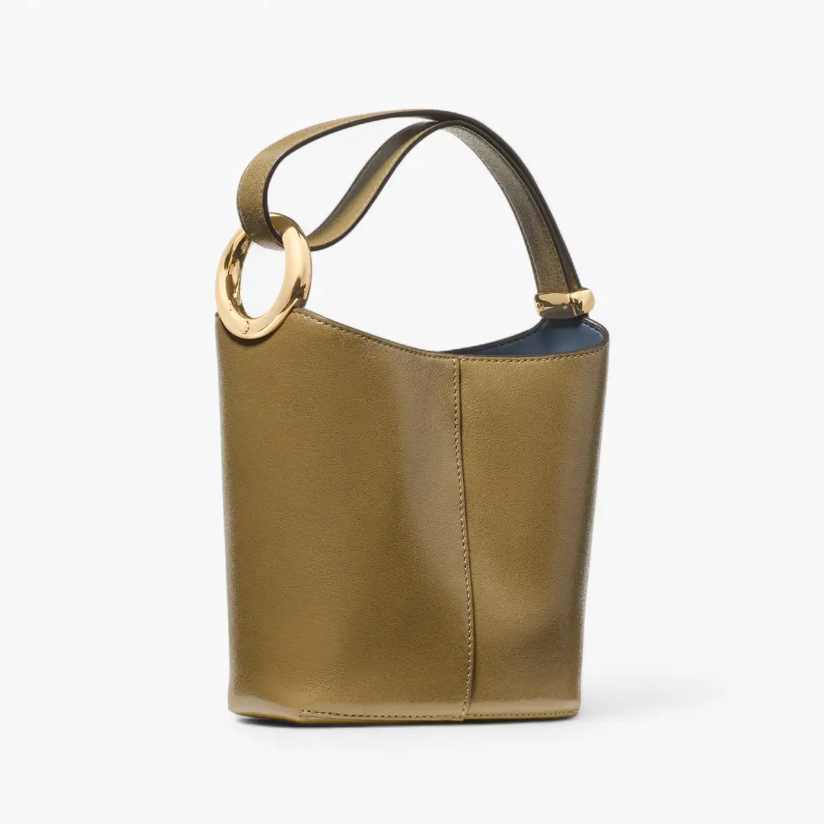 Halo Glazed Leather Mini Bucket Bag