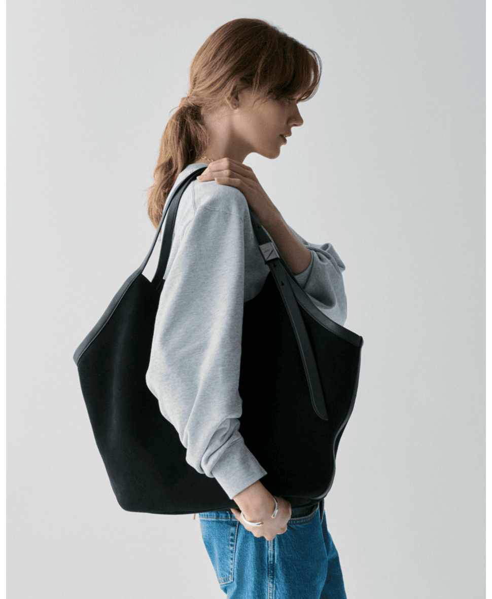 Deco Suede Large Tulip Tote
