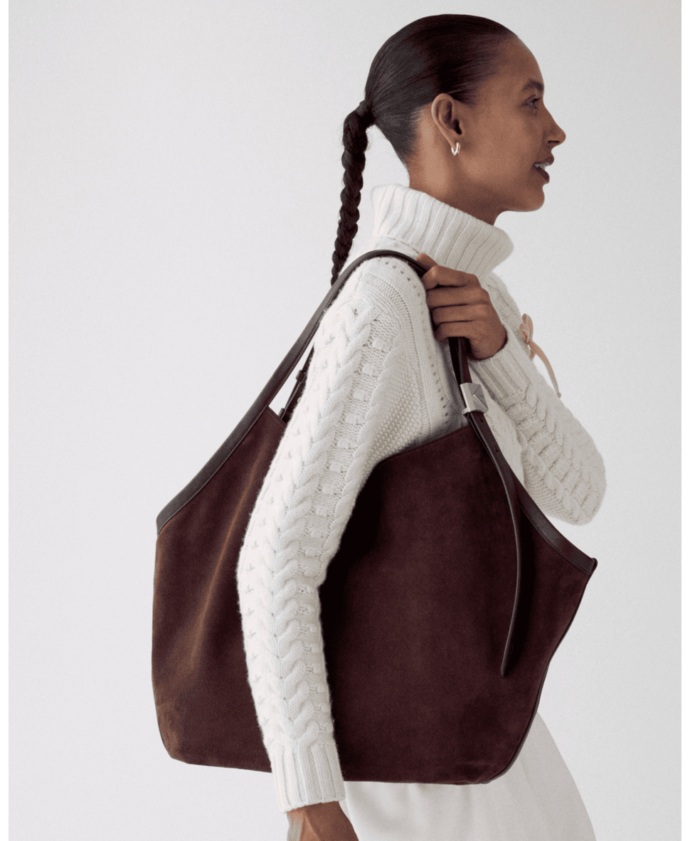 Deco Suede Large Tulip Tote