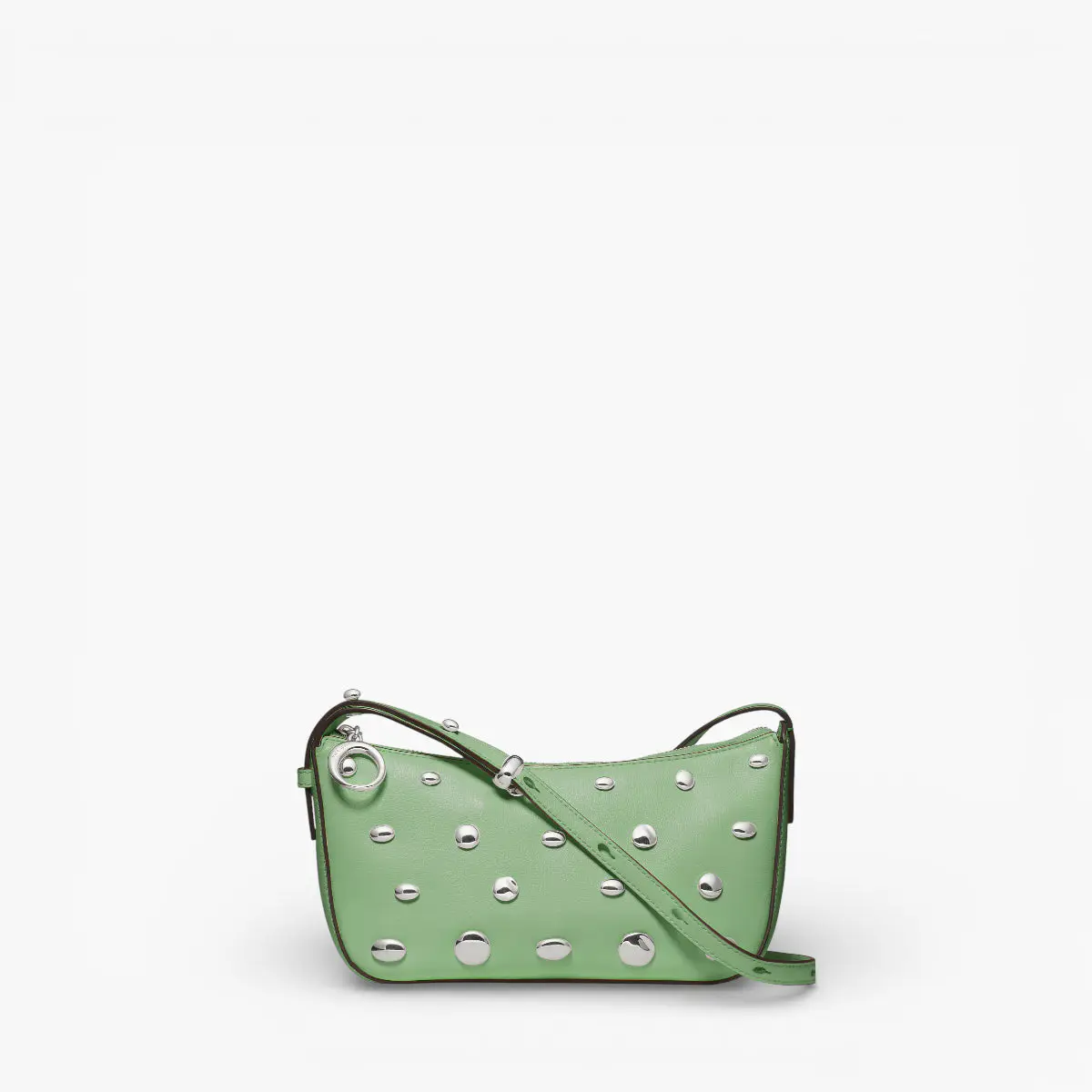 Halo Studded Fine Grain Leather Crossbody