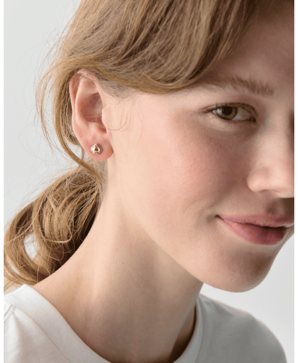 Sculpted Spade Mini Studs