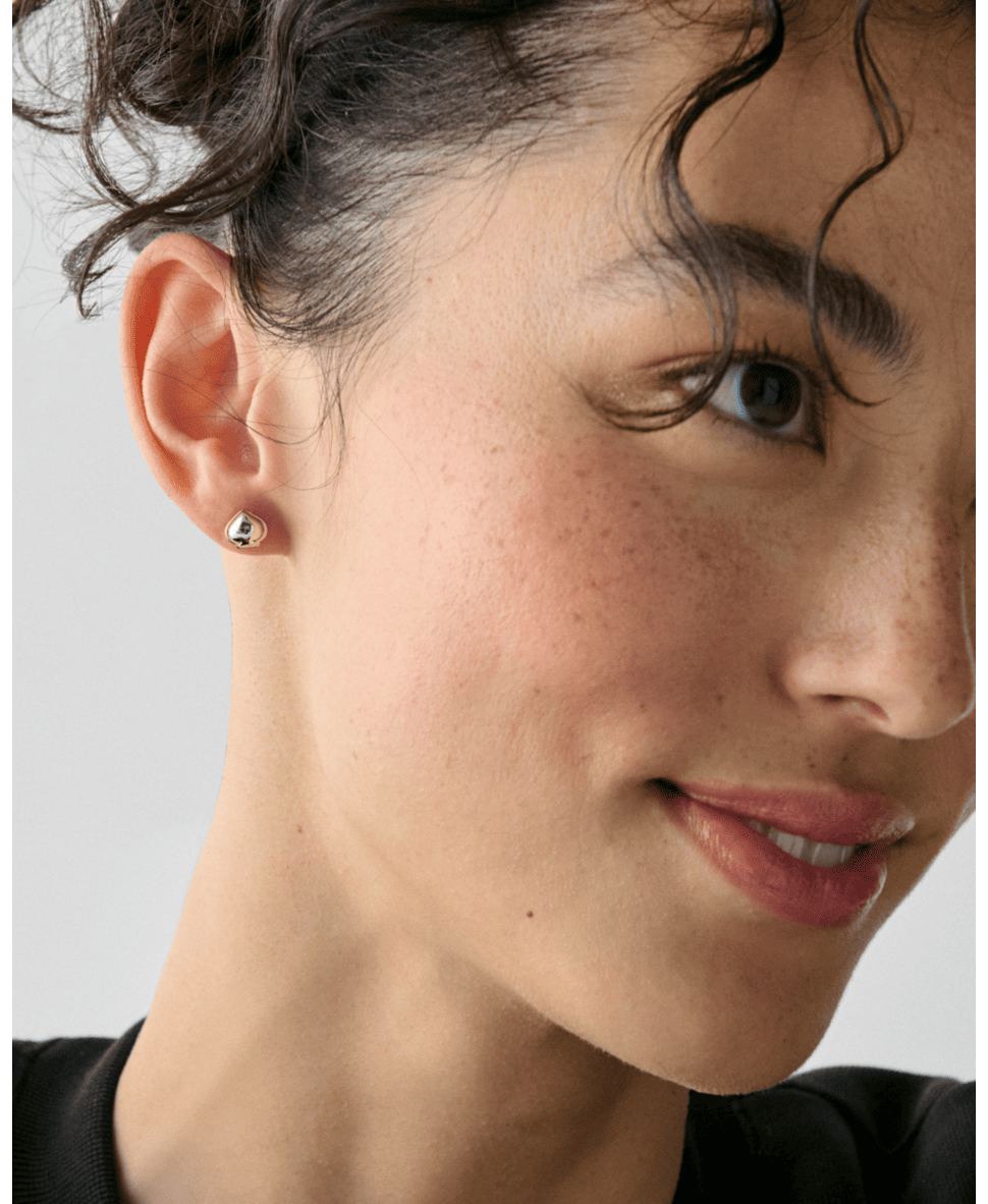 Sculpted Spade Mini Studs