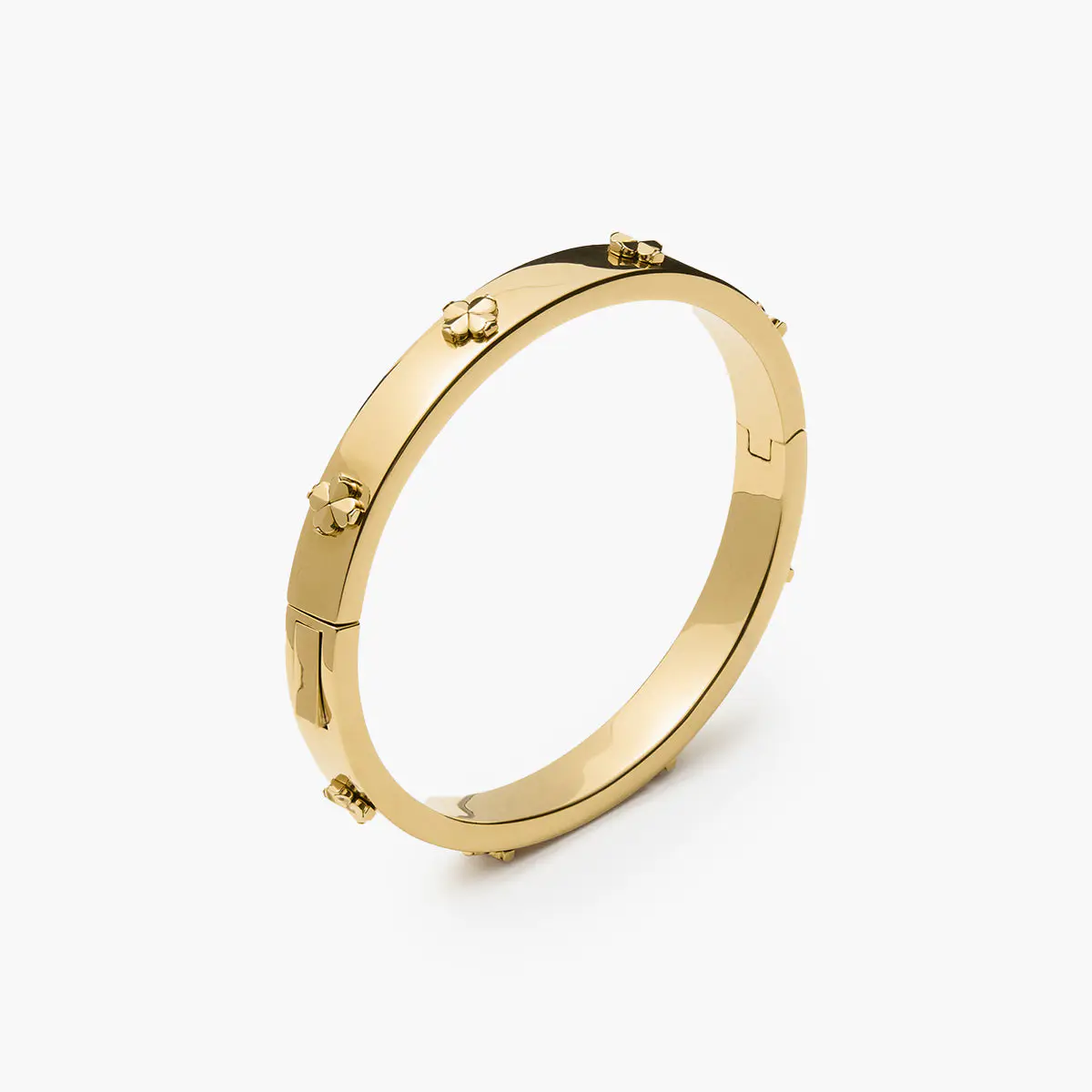 Spade Flower Hinged Bangle