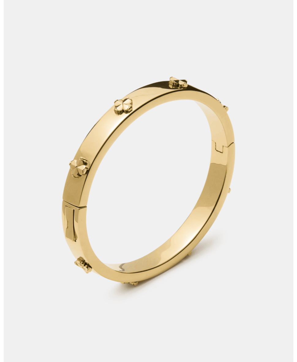 Spade Flower Hinged Bangle
