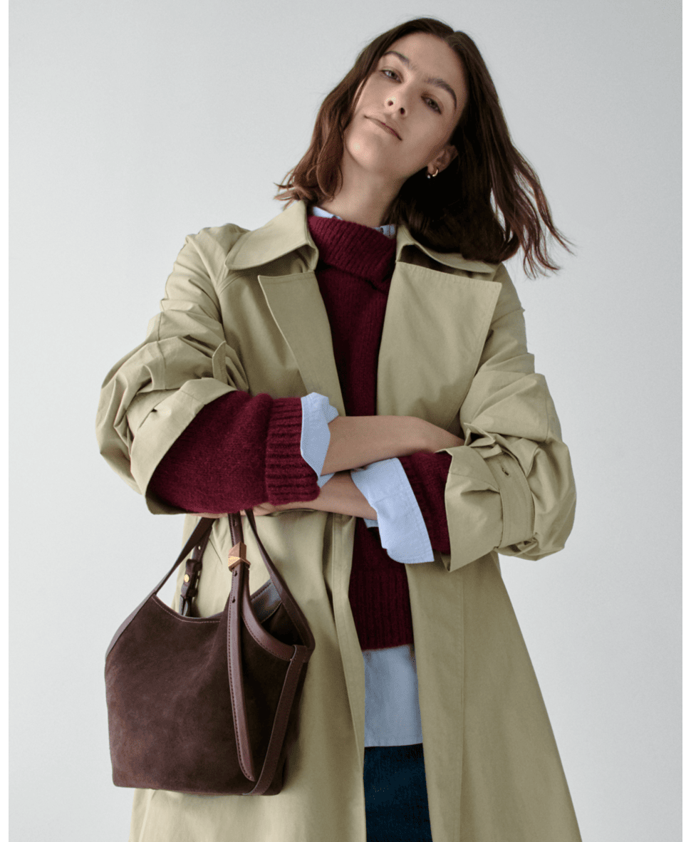 Deco Suede Small Tulip Tote Bag