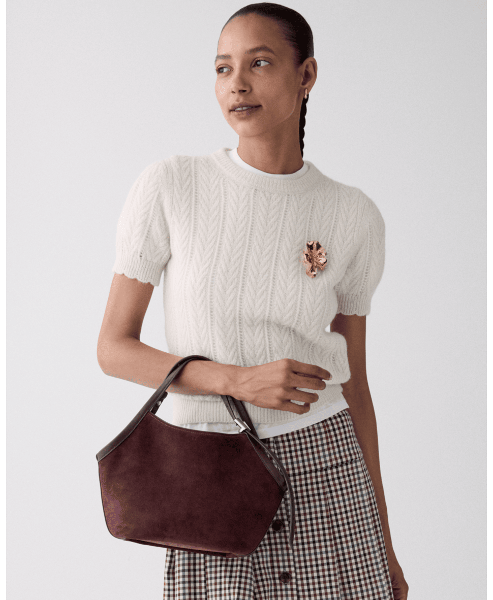 Deco Suede Small Tulip Tote Bag