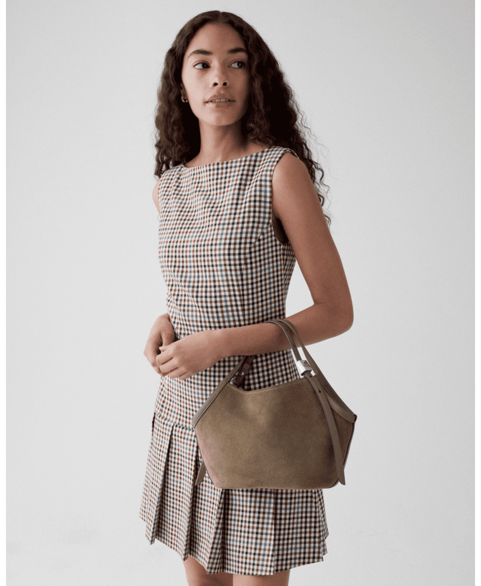 Deco Suede Small Tulip Tote Bag