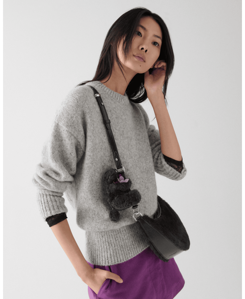 Duo Shearling Bear Crossbody Bag