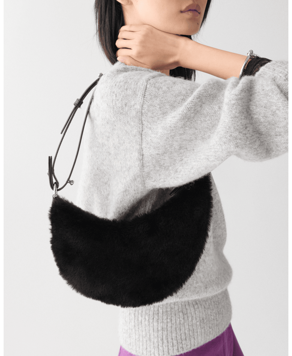 Duo Shearling Bear Crossbody Bag