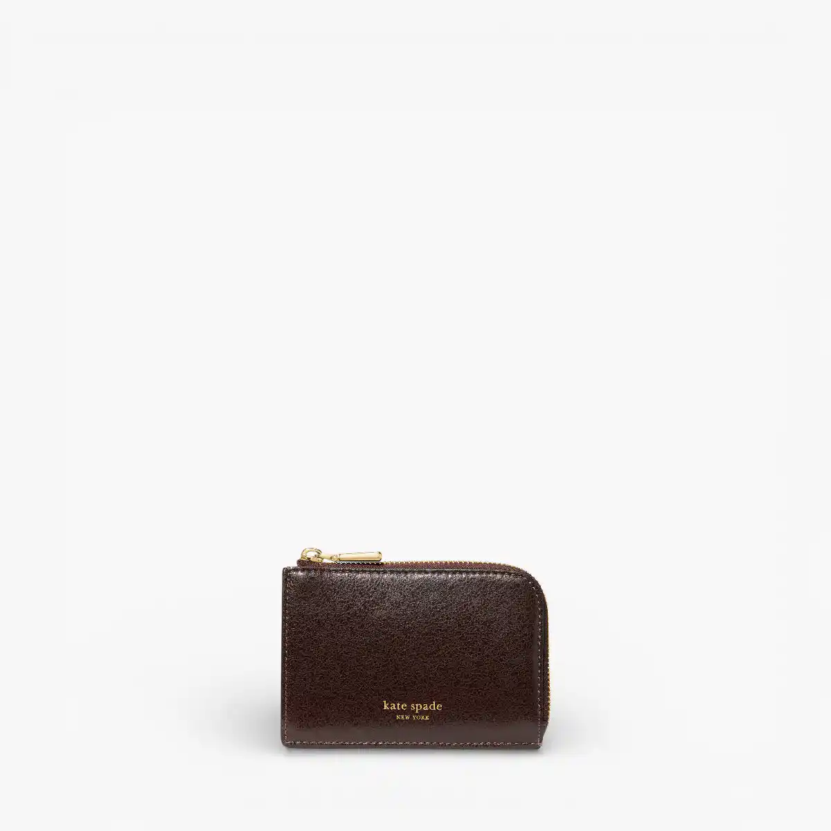Mini Zip Card Case Crinkle Patent Leather Mini Zip Card Case