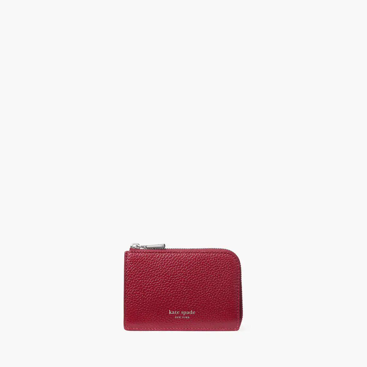 Mini Zip Card Case Pebbled Leather Mini Zip Card Case