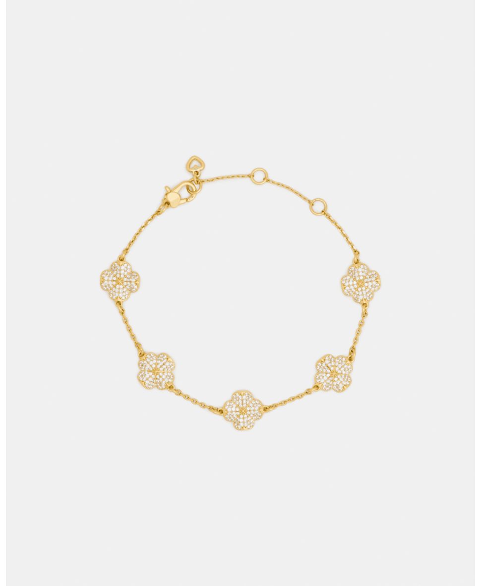 Spade Flower Pave Scatter Bracelet