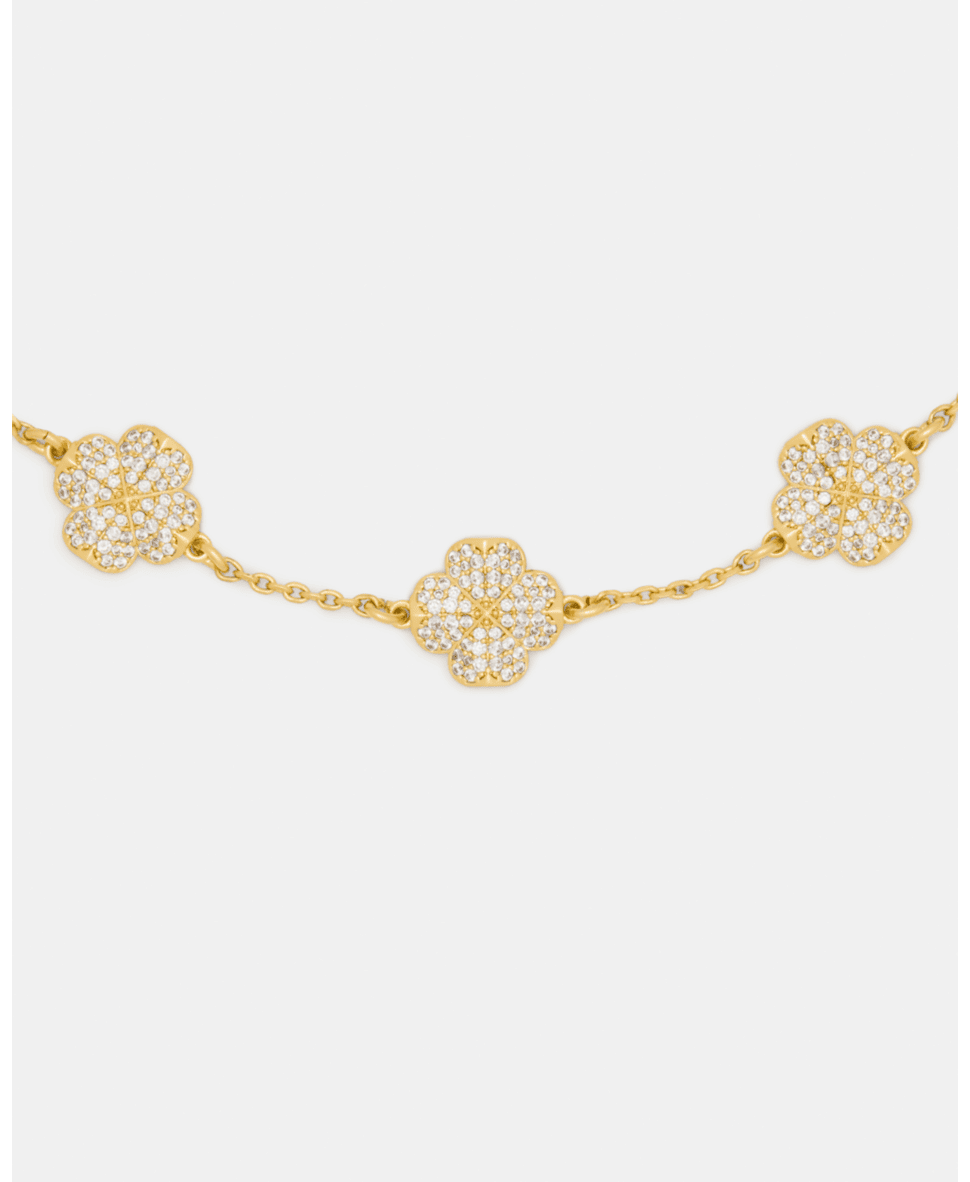 Spade Flower Pave Scatter Bracelet