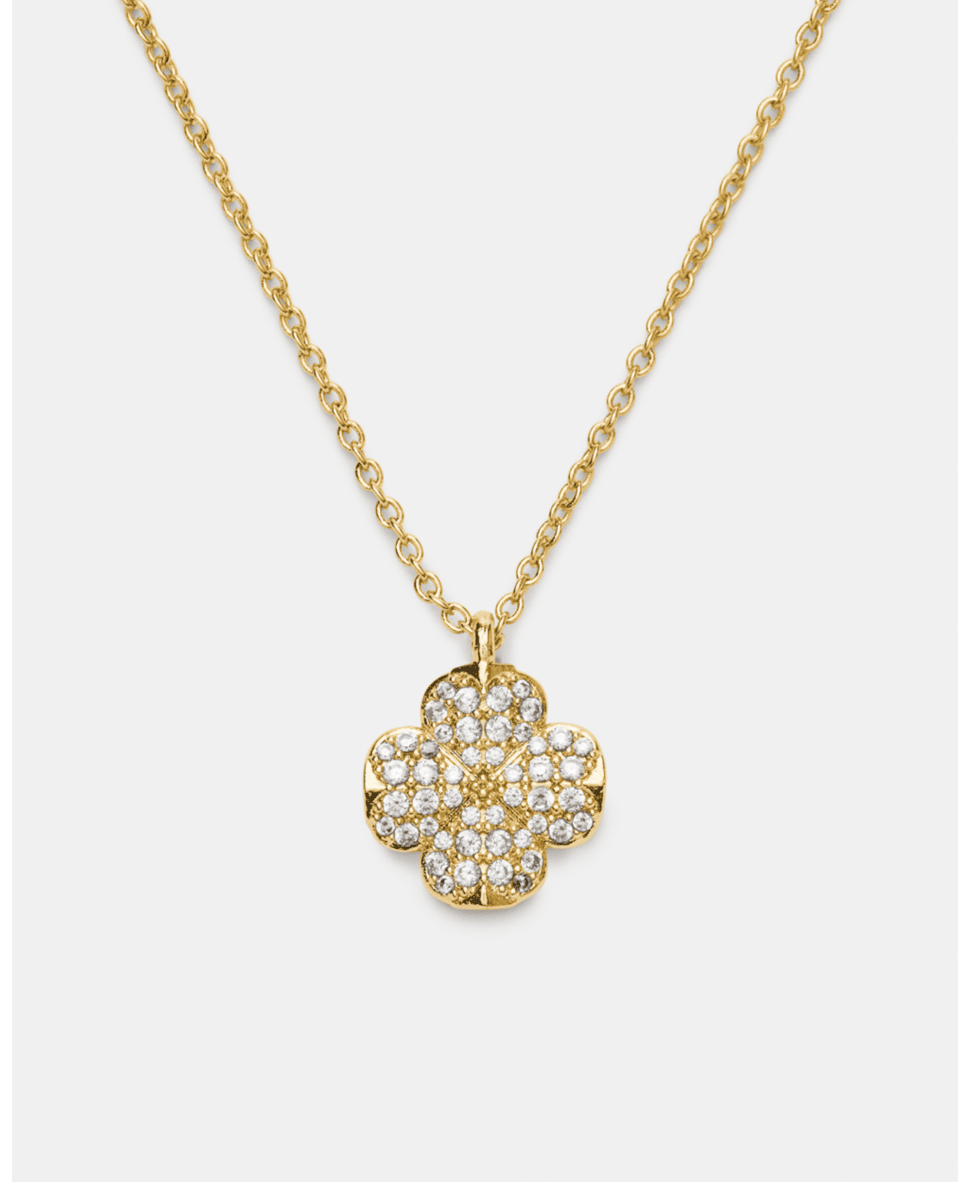 Spade Flower Pave Mini Pendant