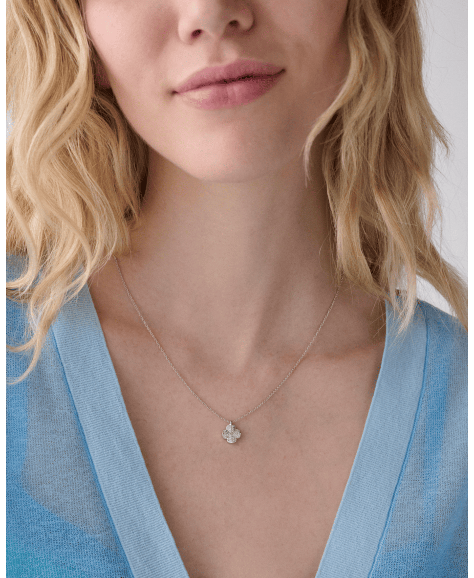 Spade Flower Pave Mini Pendant
