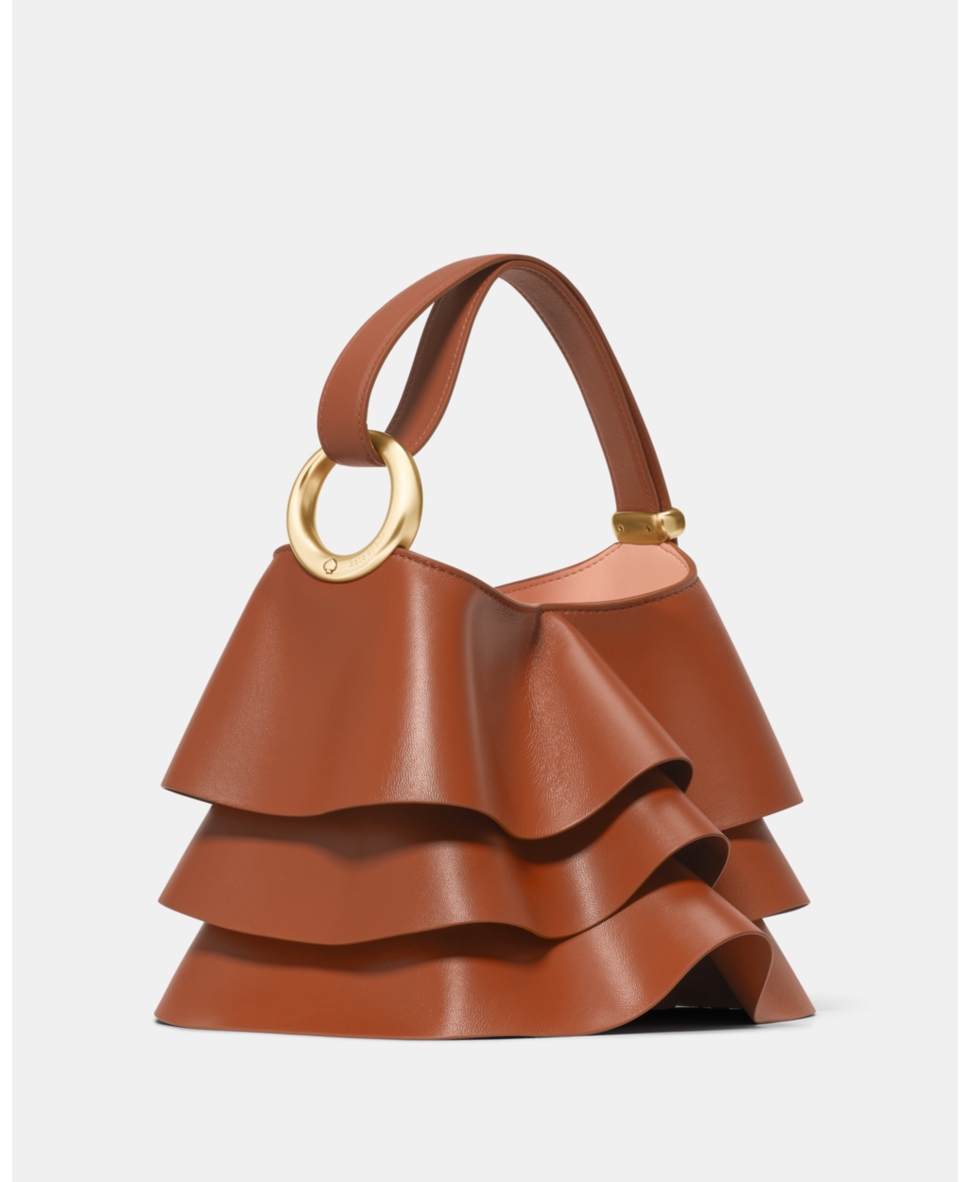 Halo Pleated Wave Mini Bucket Bag