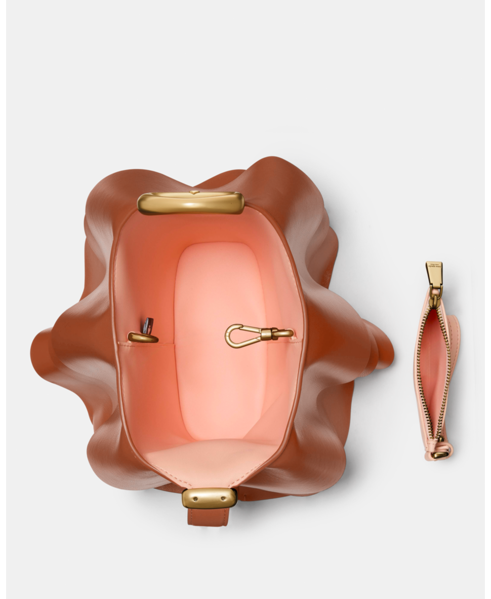 Halo Pleated Wave Mini Bucket Bag