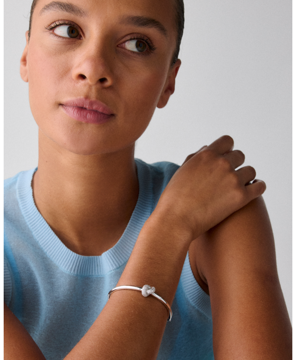 Sailor's Knot Pave Hinge Bangle