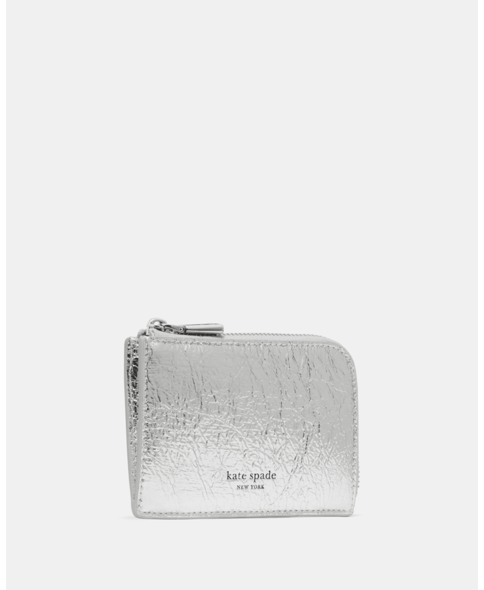 Crinkle Metallic Mini Zip Card Case
