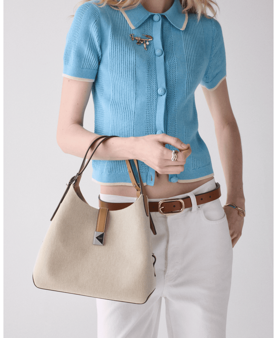 Deco Canvas Crossbody Tote Bag