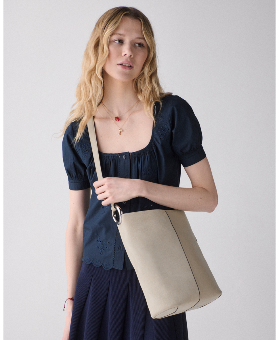 Halo Suede Bucket Bag