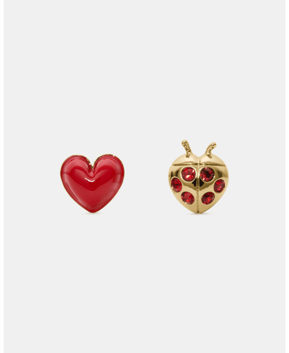 Summer Daze Ladybug Asymmetrical Studs