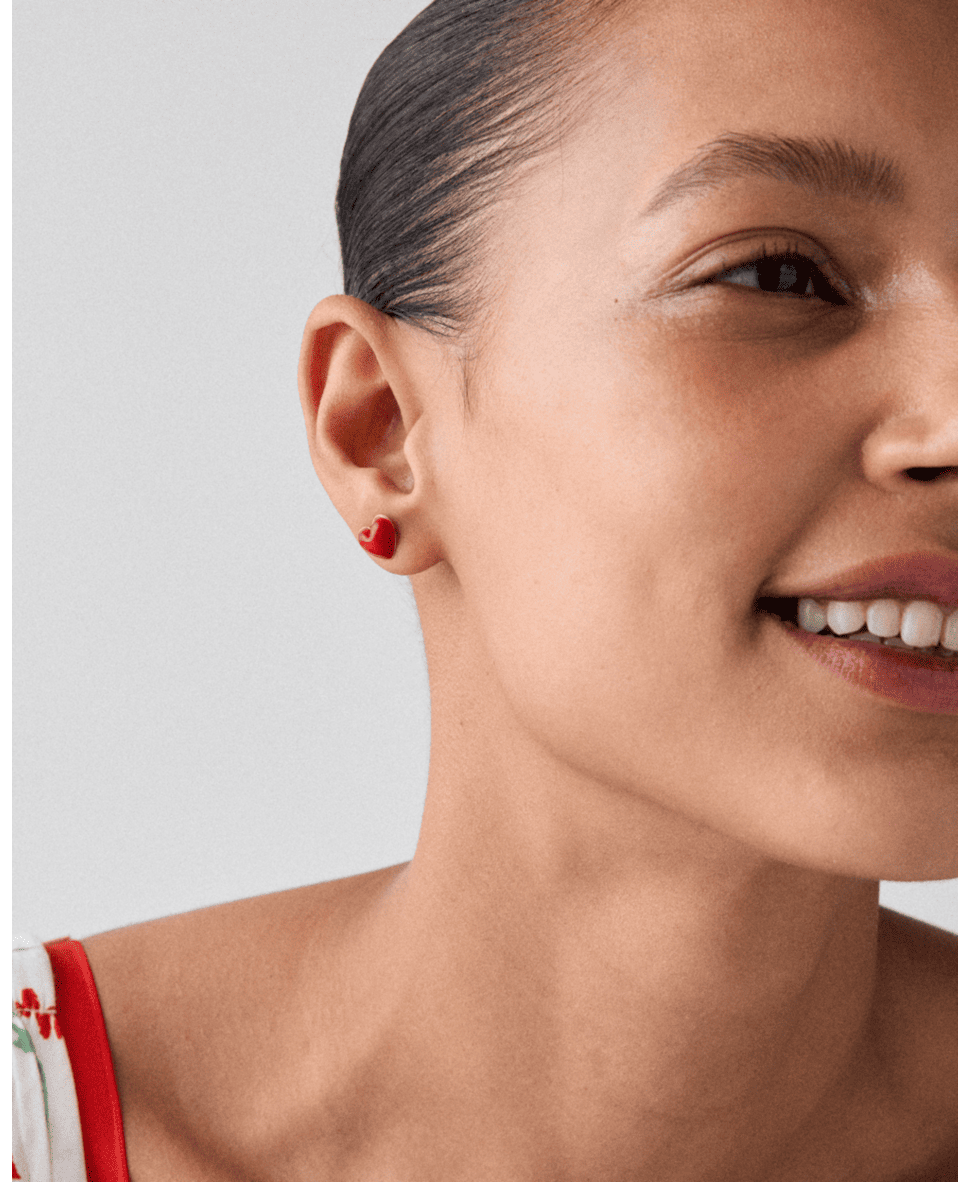 Summer Daze Ladybug Asymmetrical Studs