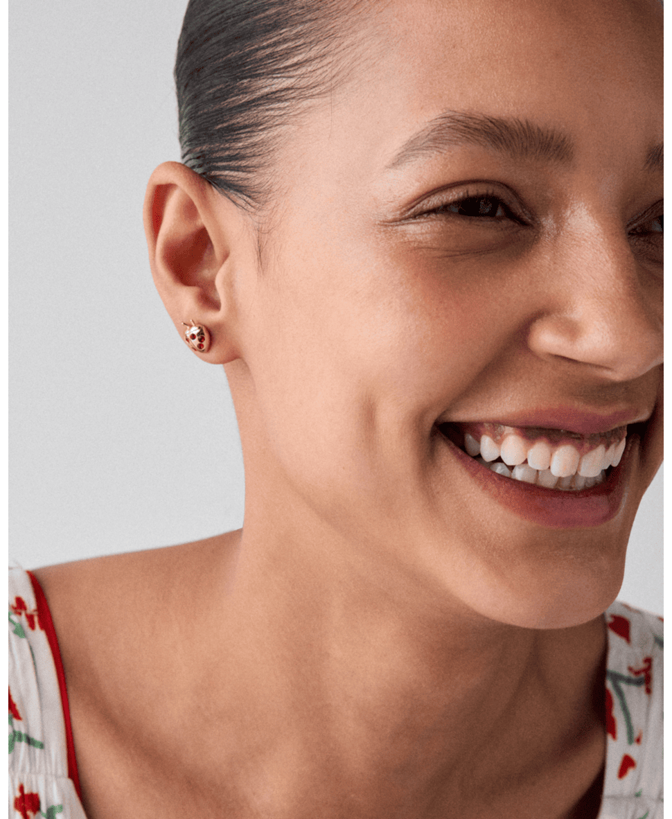 Summer Daze Ladybug Asymmetrical Studs