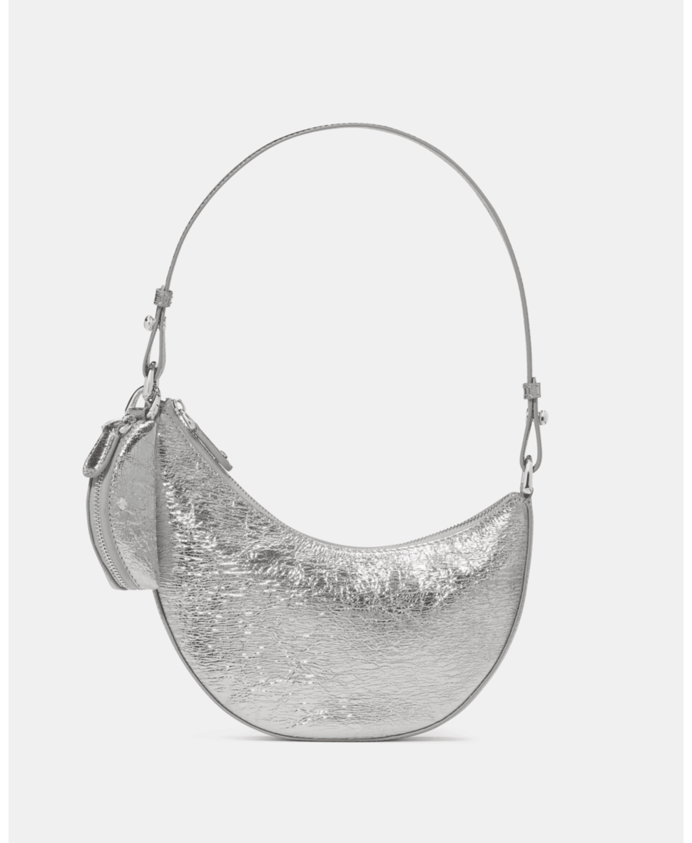 Duo Crinkle Metallic Mini Shoulder