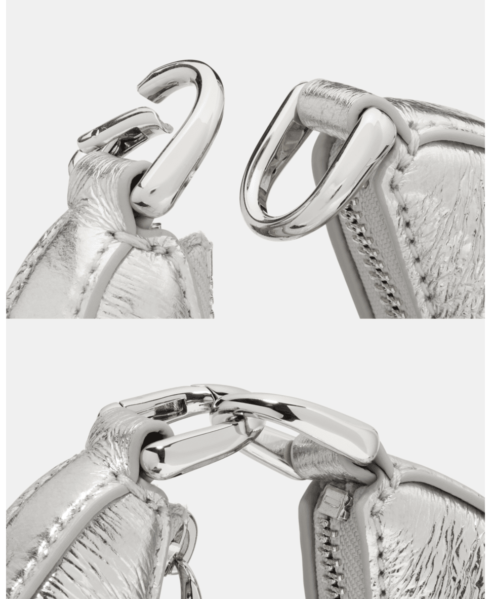 Duo Crinkle Metallic Mini Shoulder