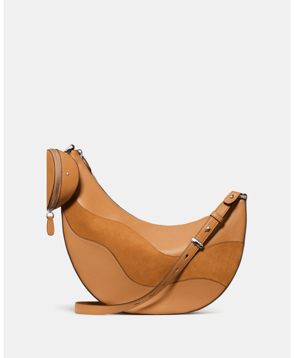 Duo Wavy Suede Large Crossbody Bag