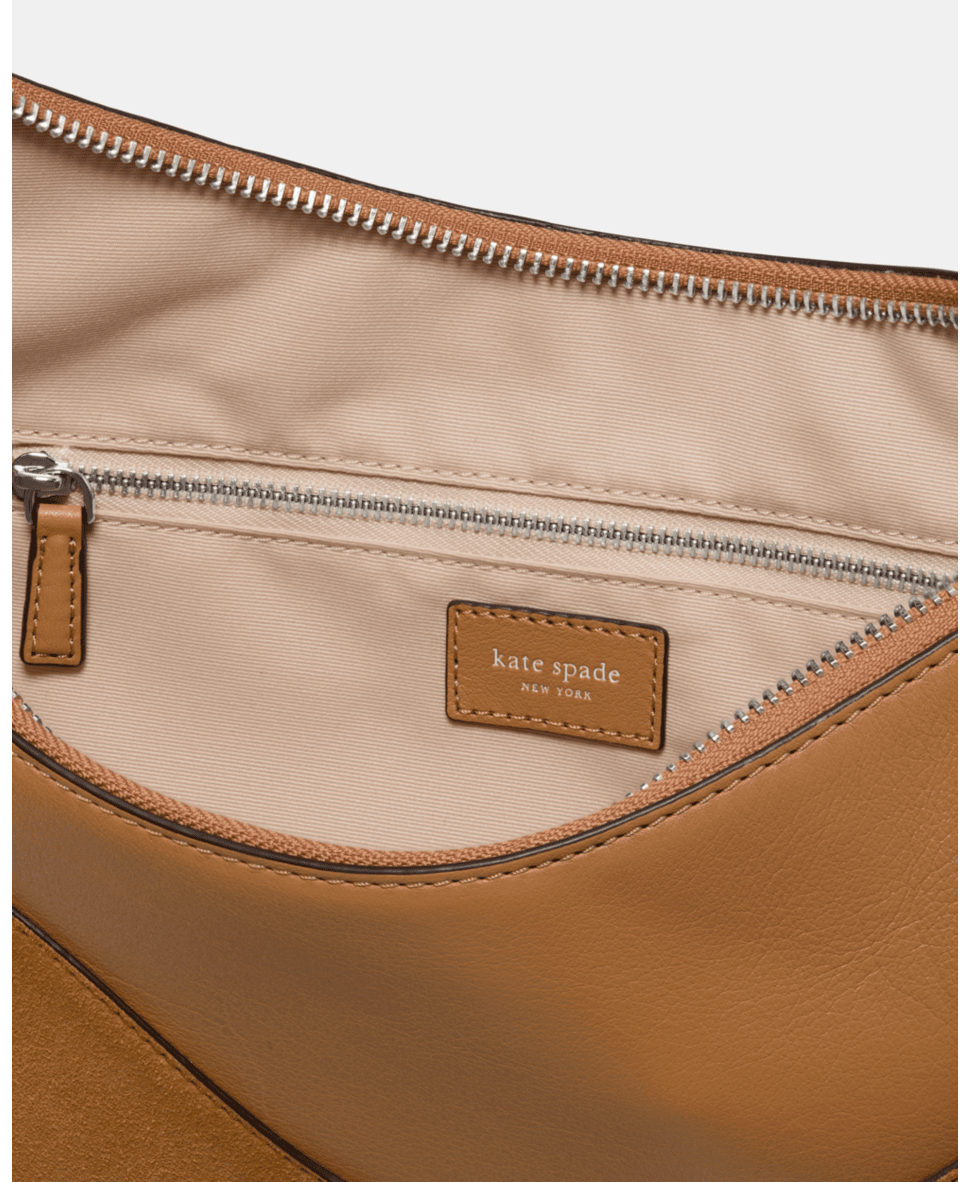 Duo Wavy Suede Large Crossbody Bag