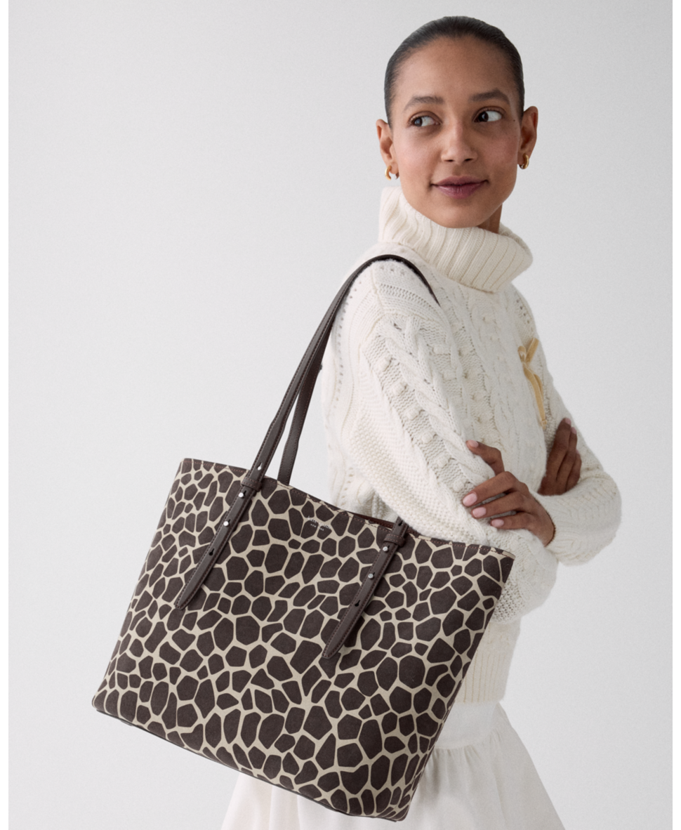 Do It All Giraffe Suede Large Tote Bag