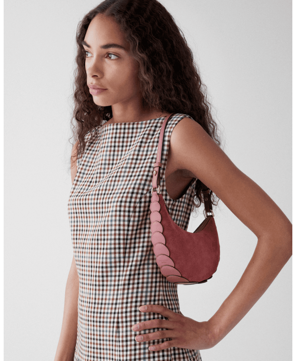 Duo Dot Suede Mini Shoulder Bag