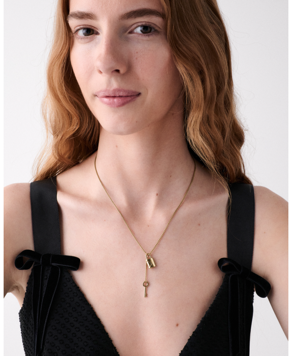 Spade Lock Padlock And Key Pendant