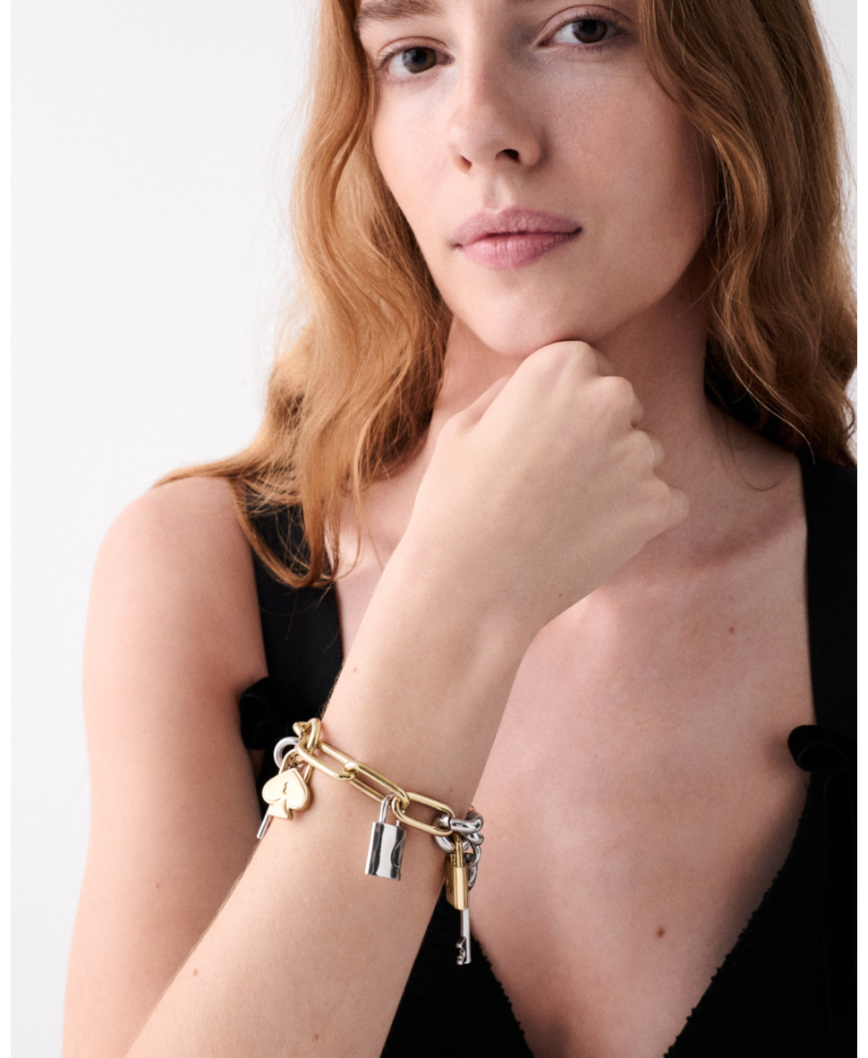 Spade Lock Charm Bracelet