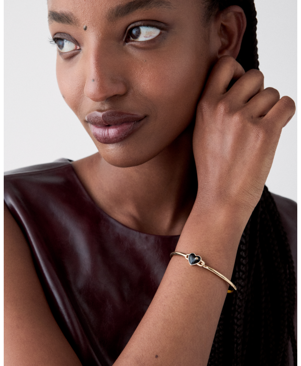 Heart Spade Solitaire Bangle