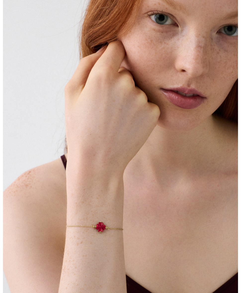 Spade Flower Solitaire Bracelet