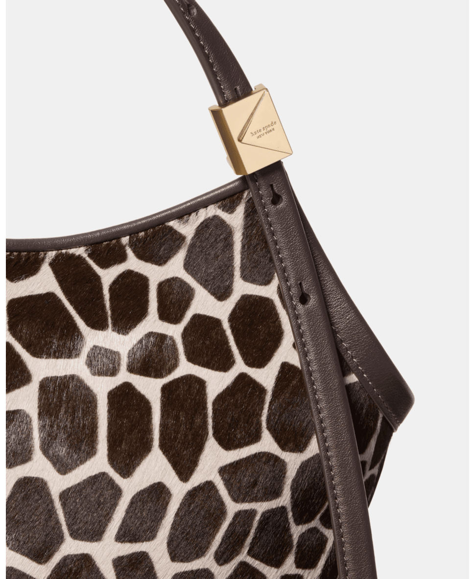 Deco giraffe printed haircalf small tulip tote