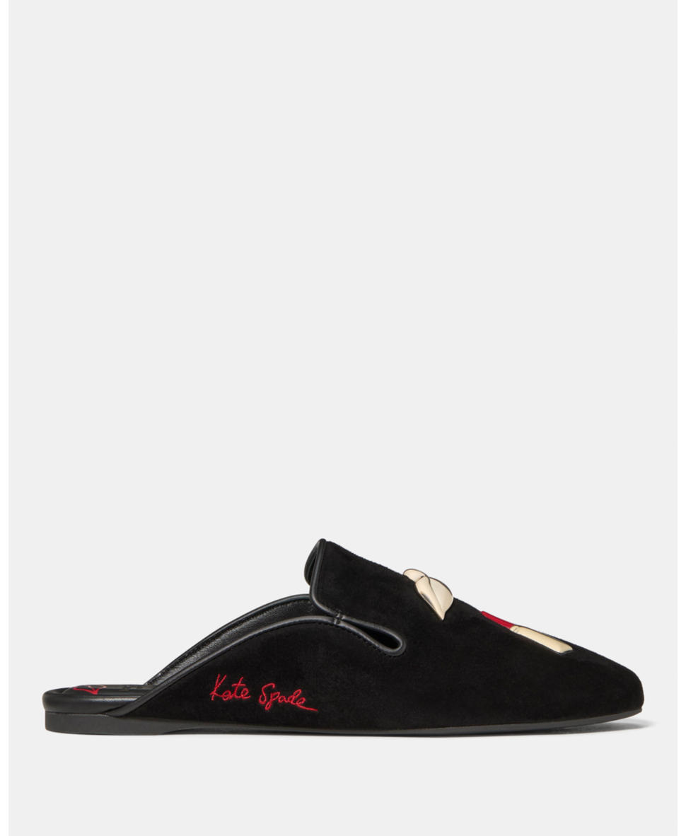 Downtown Lipstick Suede Mule Flat