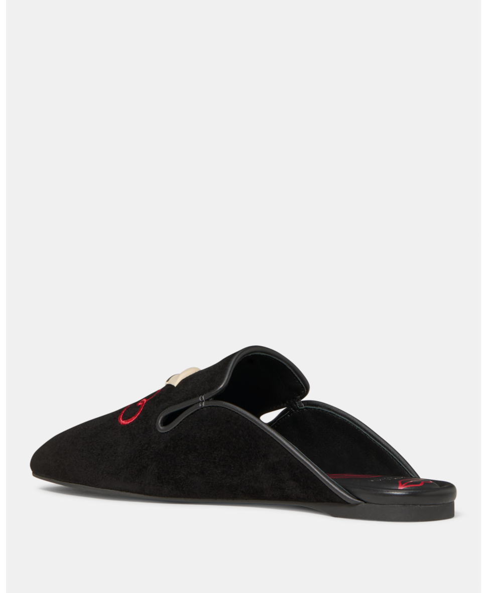 Downtown Lipstick Suede Mule Flat