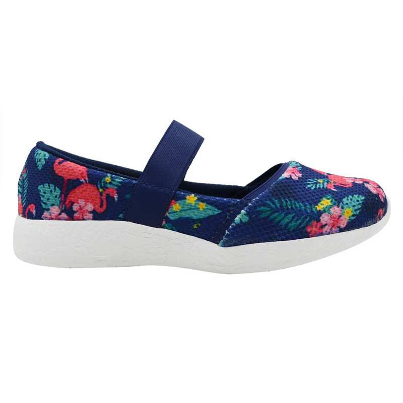 KazarMax Kids Girls Flamingo Printed Ballerinas - Navy Blue