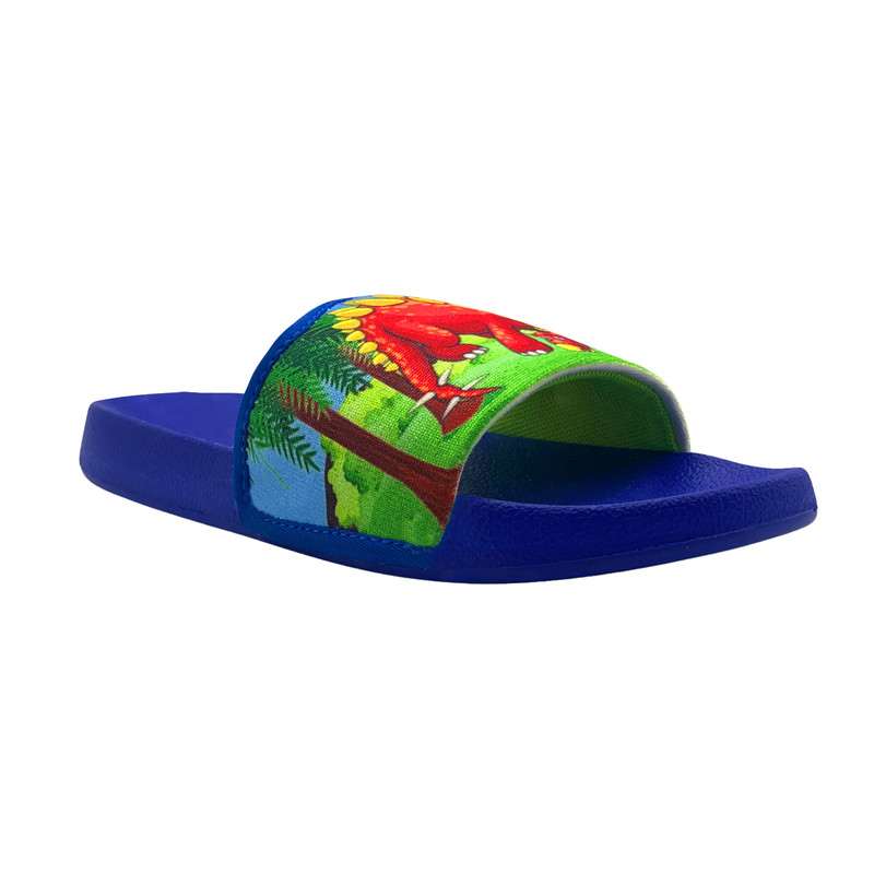 KazarMax Hopits Kids Boys Green Dino Print Flip Flop Soft Comfortable Indoor Outdoor Slippers