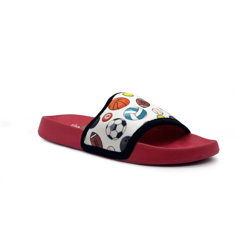 KazarMax Hopits Kids Boys White Red Balls Print Flip Flop Soft Comfortable Indoor Outdoor Slippers